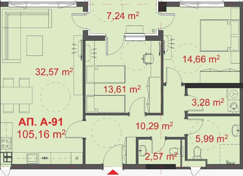 Продава се Тристаен апартамент в Бургас, Център - 124 кв.м за 1311 €/кв.м - Снимка #8