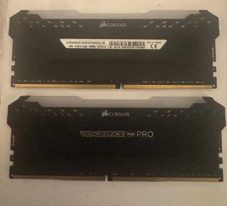 Corsair VENGEANCE RGB PRO 64GB (2x32GB) DDR4 3600MHz CMW64GX4M2D3600C18