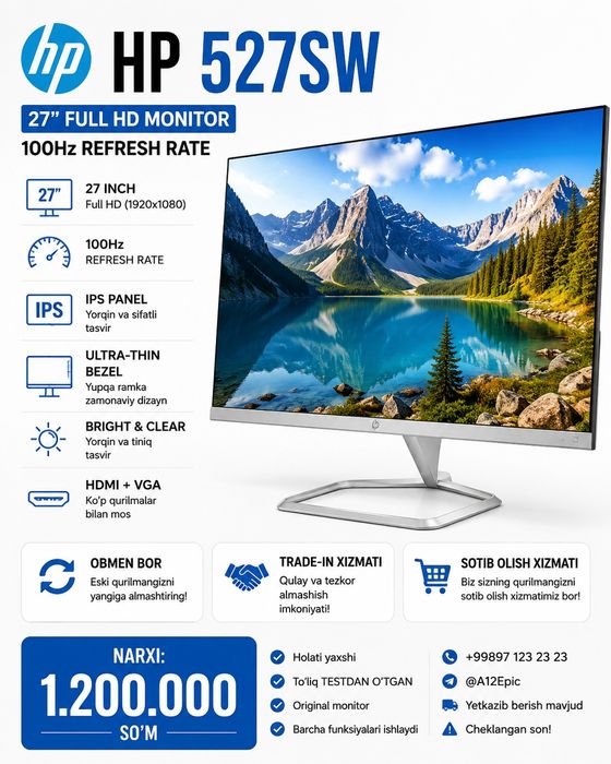 HP 527SW 100hz Monitor