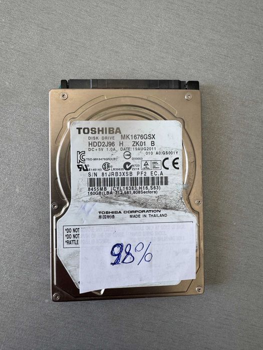 hard disk laptop Toshiba 500 GB / 160 GB /120 GB  -98% Viata -86%