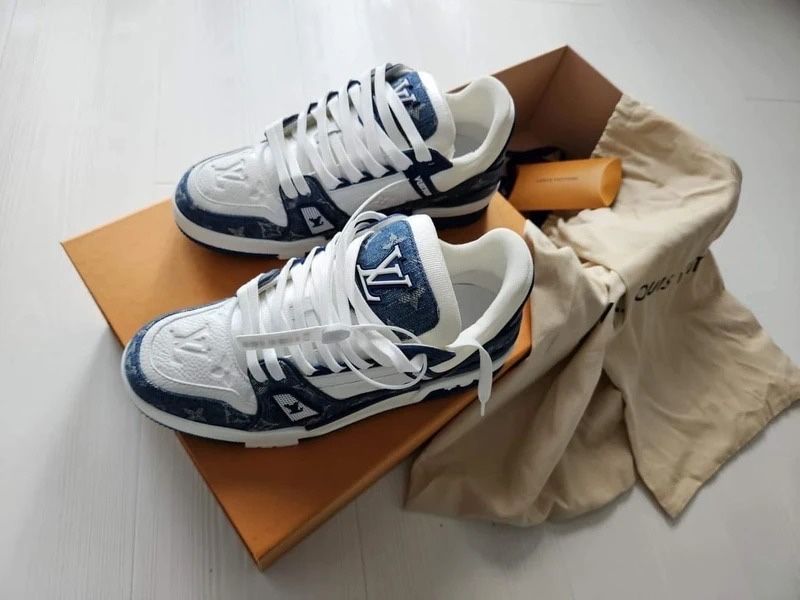 #REDUCERE# Louis Vuitton Trainer Denim #Verificare Colet#