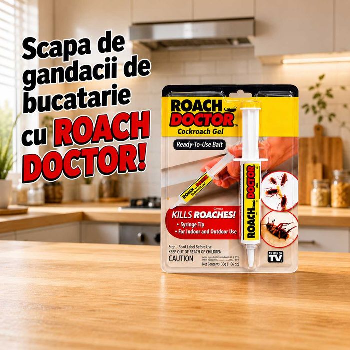 Scapa de gandacii de bucatarie cu ROACH DOCTOR- insecticid cu actiune garantata