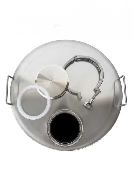 Butoi INOX 80 L cu capac clamp si garnitura, cadou robinet din INOX