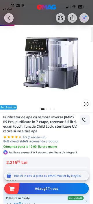 Purificator de apa cu osmoza inversa JIMMY R9 Pro Nou Nout
