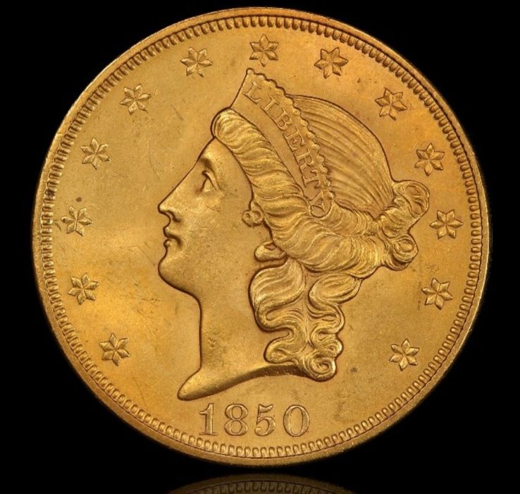 Златна монета 20 долара 1850-1907