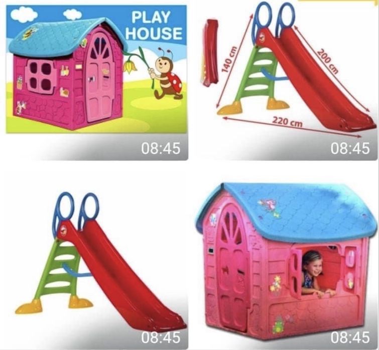 Casuta si tobogan Dohany pentru interior exterior  Nou diverse culori