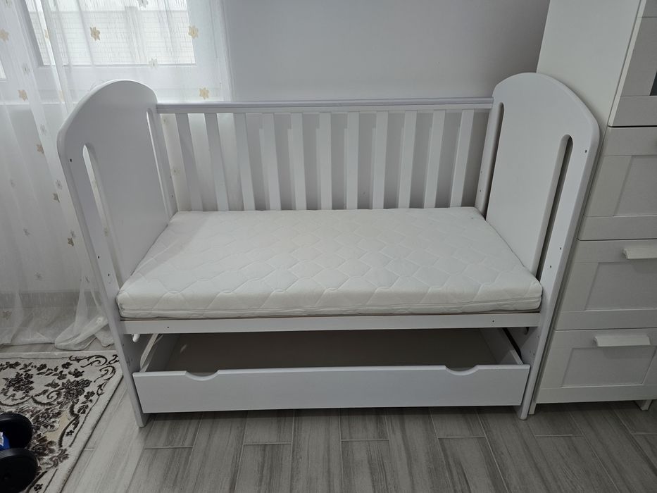 Pat lemn cu saltea pt copii