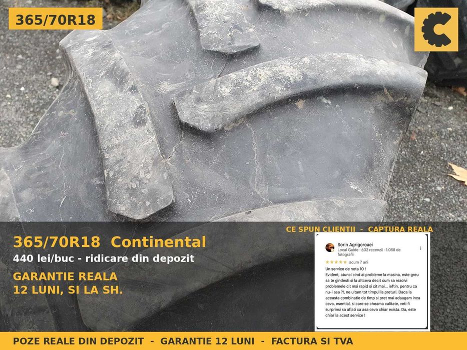 Cauciucuri 365/70R18 365/70 R18 36570R18 Continental ANVELOPE Telescopic Manitou JCB Buldoexcavator Incarcator SH GARANTIE Factura TVA Livrare