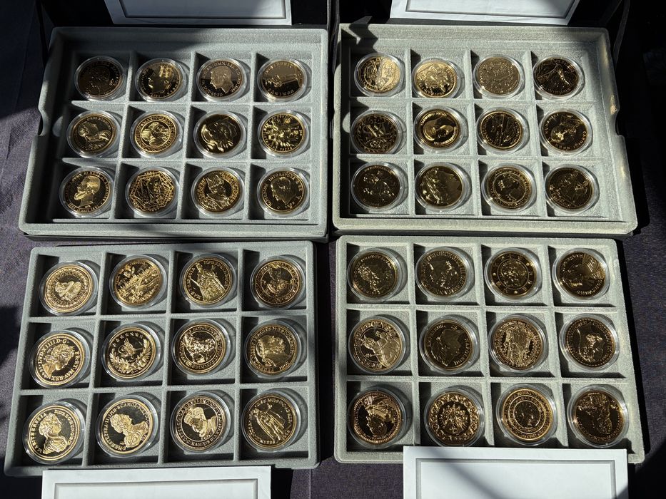 Colecție "Rarități din Aur" - 48 Monede Replică + Certificate + Casete