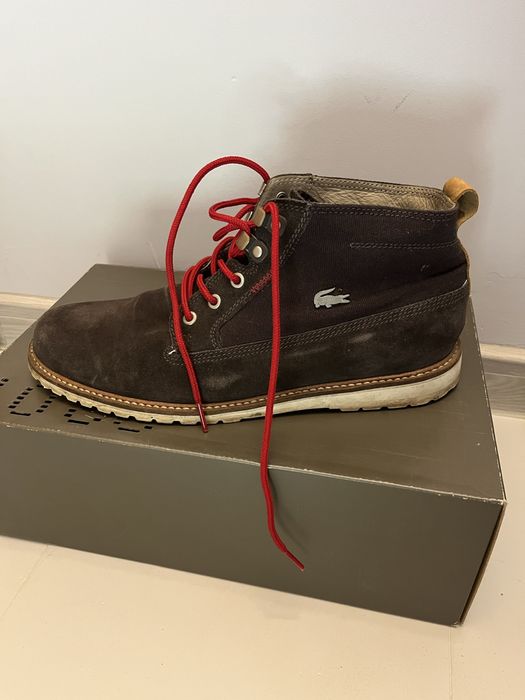Lacoste боти кафяви велур