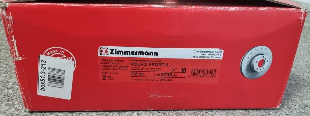 Тормозные диски Volvo Zimmermann
