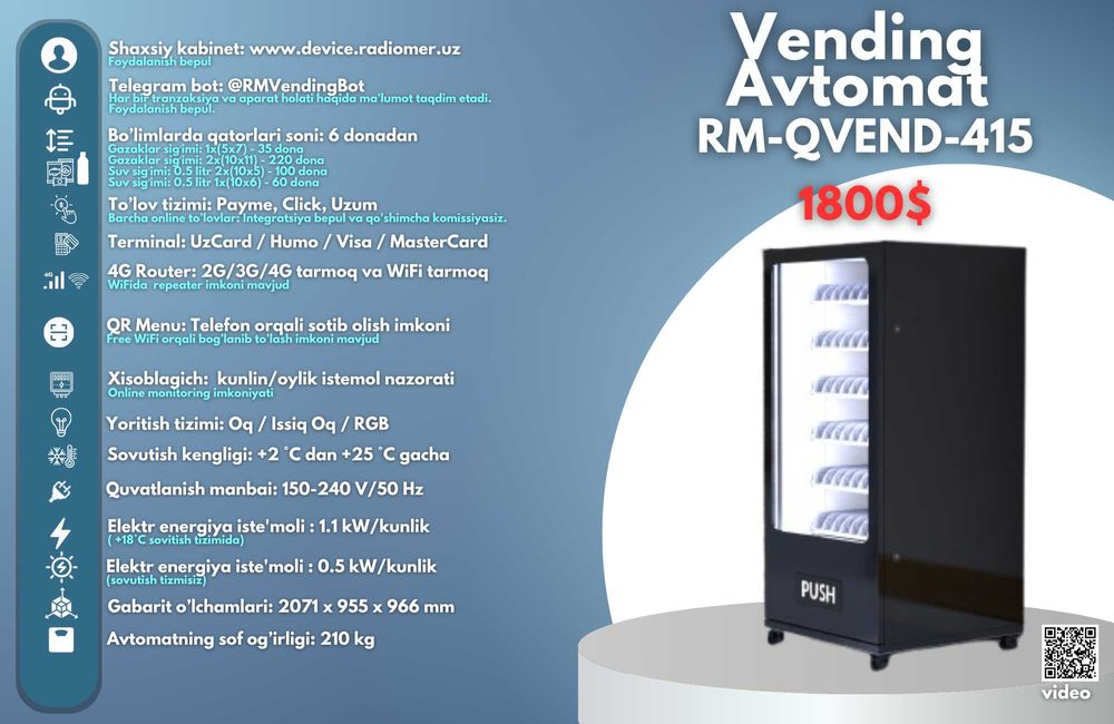 vending sotuv avtomatlari