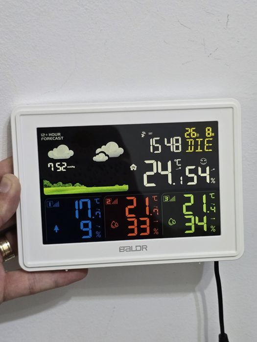 Stație meteo wireless cu 3 senzori exteriori