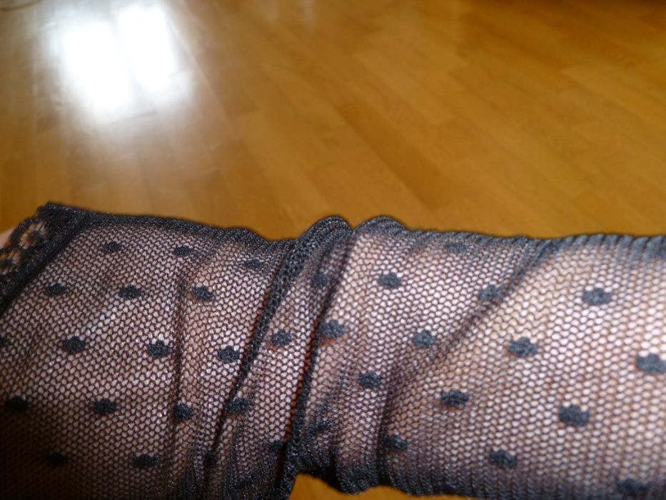 Черни дантелени ръкавици без пръсти