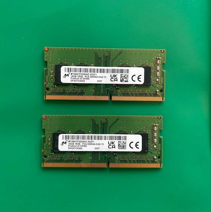 Memorie RAM, 2x16 GB, 3.2 GHz, PC4-3200, 260-Pin DDR4 SDRAM SO-DIMM, Notebook SODIMM - Micron
