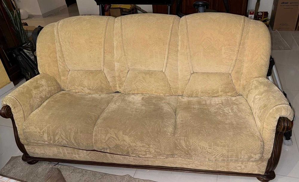 Canapele si fotoliu Vintage din lemn masiv