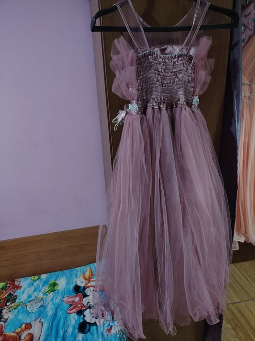 Официална Рокля пепел от рози за принцеса от 7до 9 г.