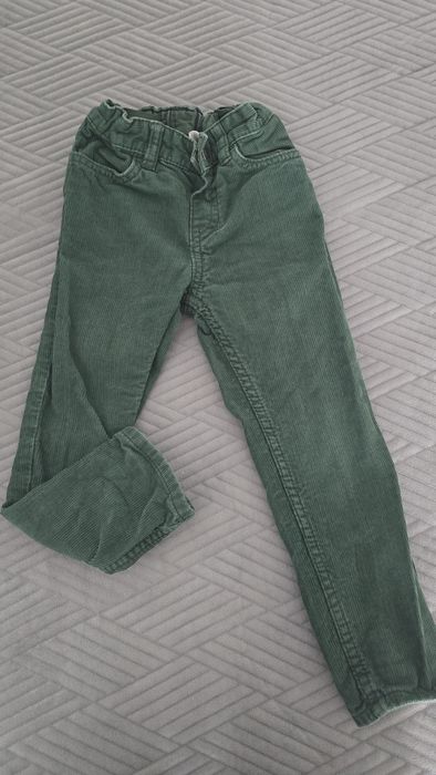 Pantaloni H&M Slim Fit velur verde