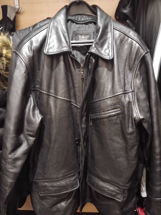 Мъжко кожено яке, естествена кожа, телешки бокс, размер ХХЛ