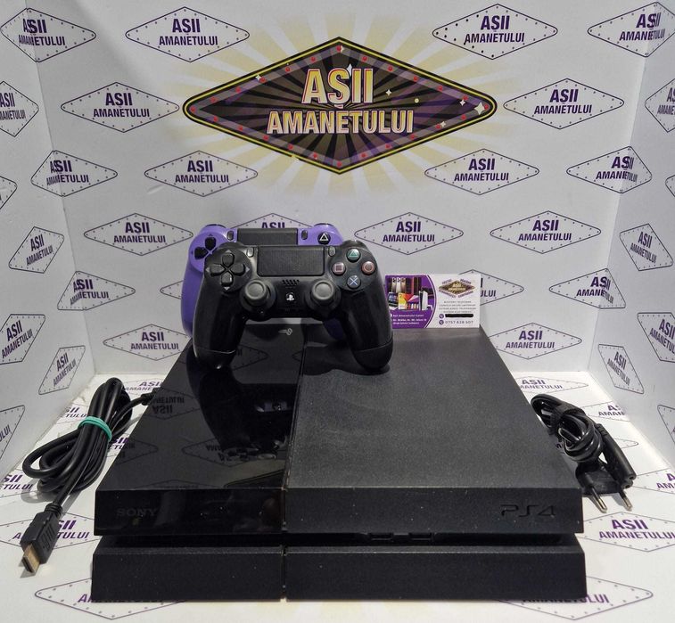 Sony PlayStation 4 Model CUH-1004A modelul FAT cu 2 manete si cabluri