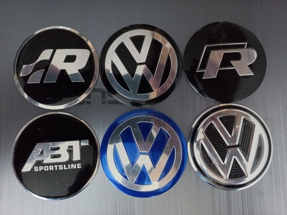 VW - Embleme aluminiu autoadezive pentru capace jante aliaj