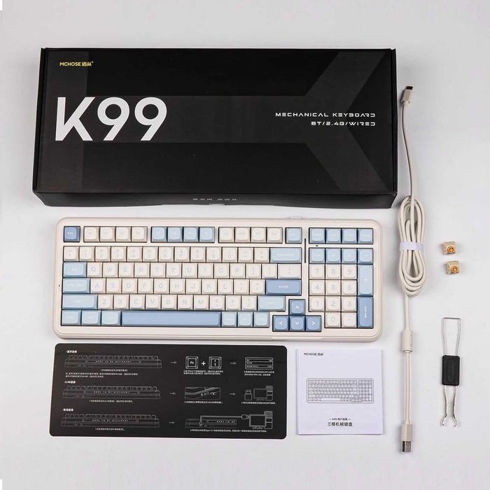 Чисто нова MCHOSE K99 96% безжична геймърска клавиатура, механична...