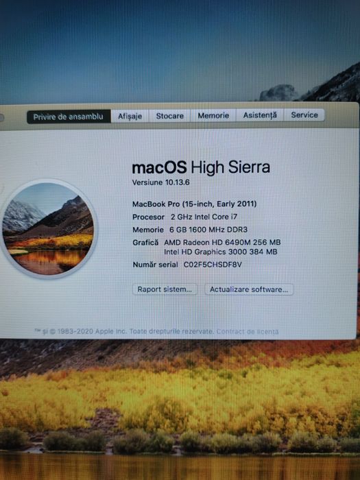 MacBook pro 15 i7 cu 6 gb ram