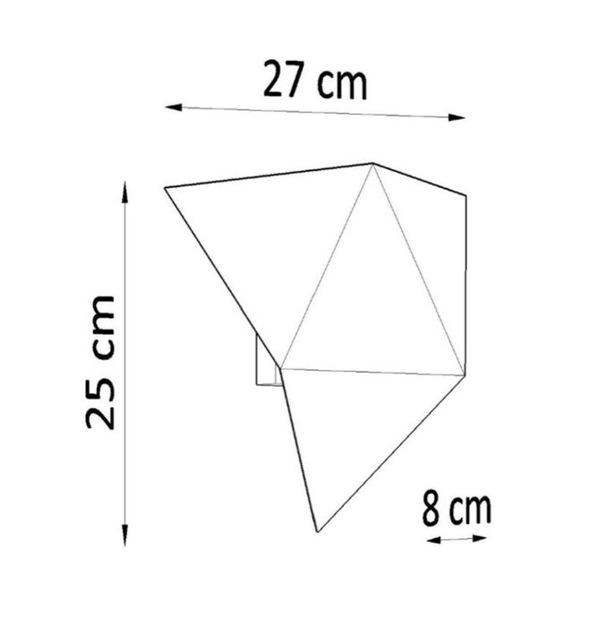 Lampa de perete/aplica alb otel 2 becuri triunghi modern,  interior