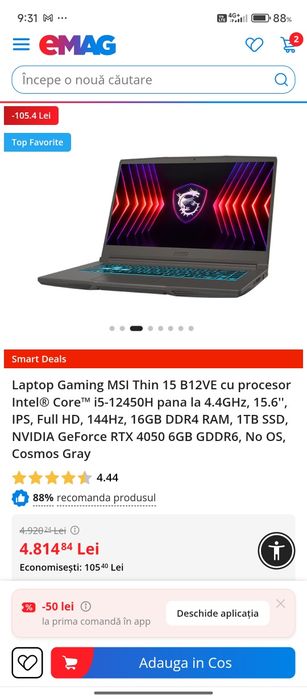 Laptop MSI de gaming/fac și schimburi