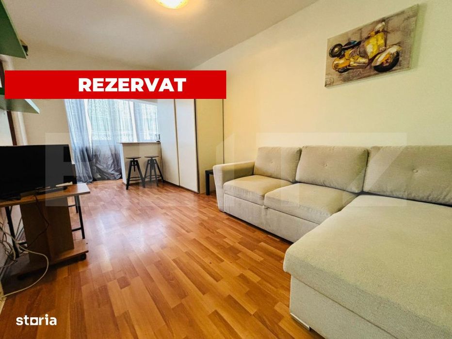 Garsoniera mobilata cu centrala proprie, zona Noua