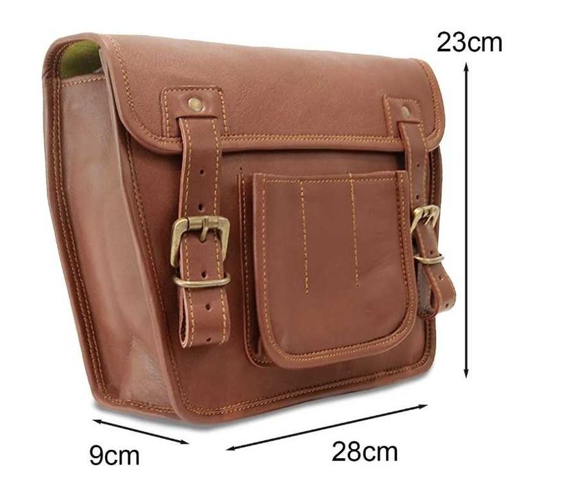 Geanta de piele vintage pentru motocicleta sidecase chopper cafe racer