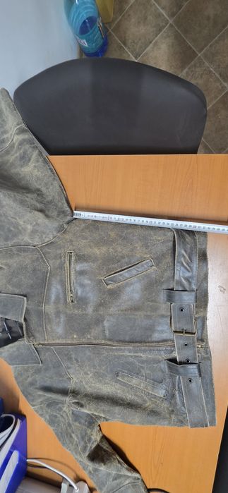 Geaca piele, distressed style marime M 48-50