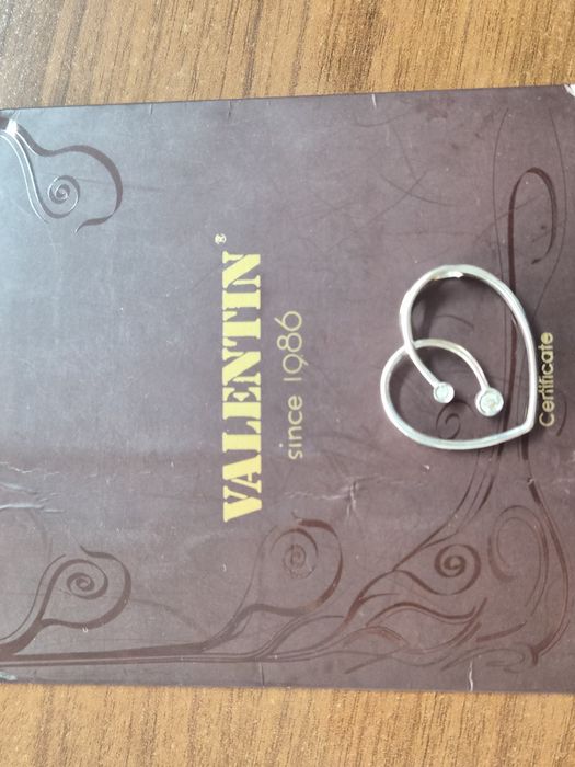 Бижу Valentin 18k бяло злато с диаманти