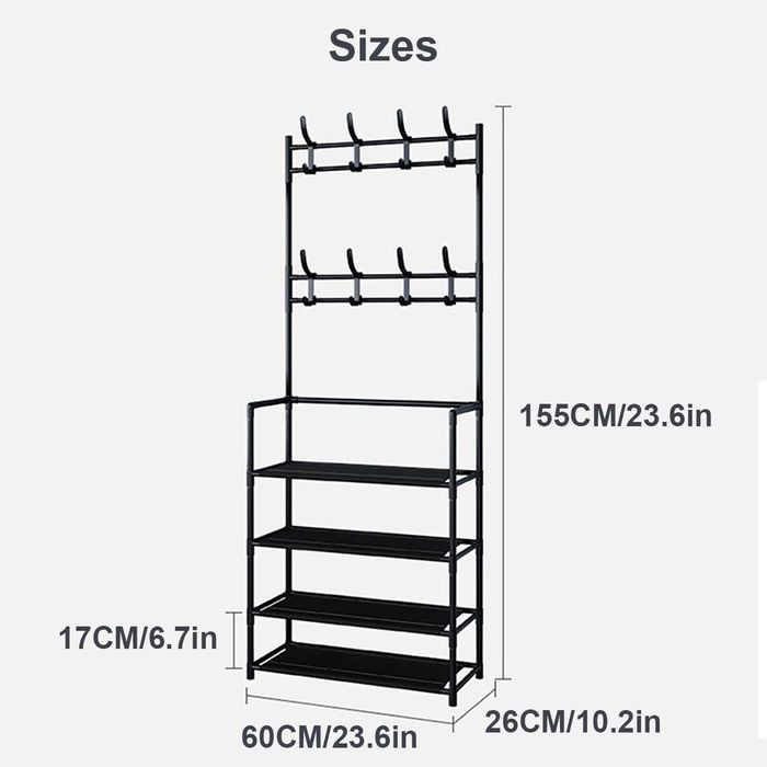Метална етажерка за обувки и дрехи,Портманто
