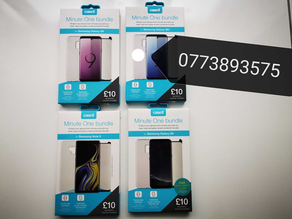 Set husa transparenta + folie sticla ecran Samsung S8 S9 NOTE 9 plus