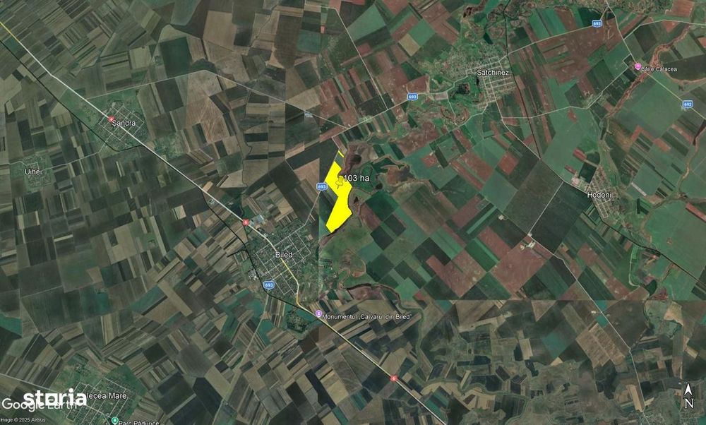103 ha teren arabil compact, la 25 km de Timisoara