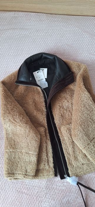 Яке Zara от изкусвена агнешка кожа