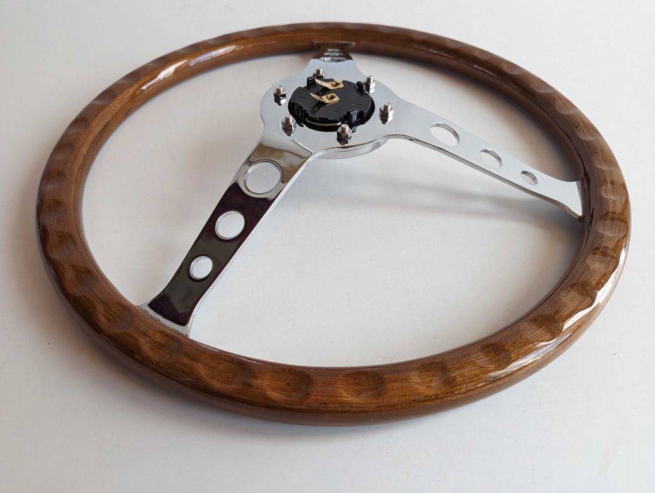 Волан Класически Дървен Винтидж 38см Нов Махагонов Хромиран