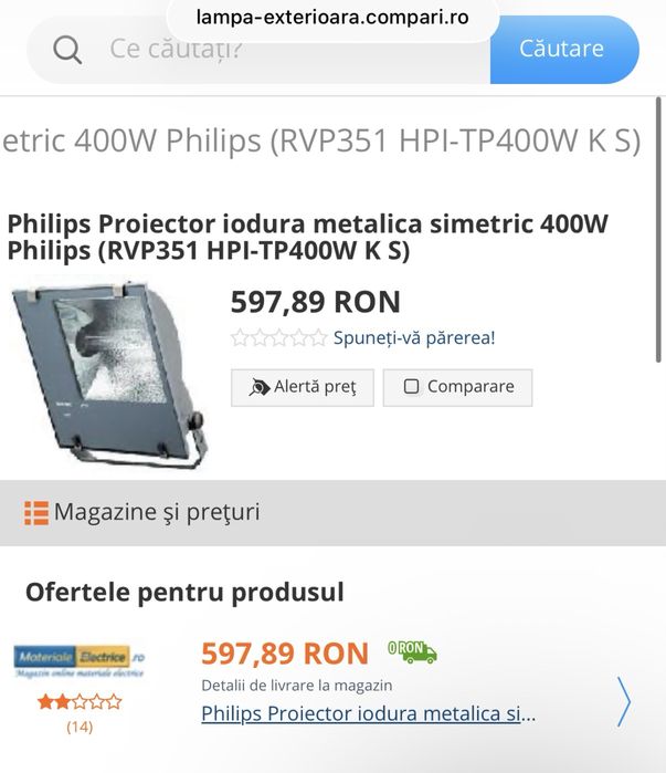 Proiector 400w carcasa metalica becuri noi