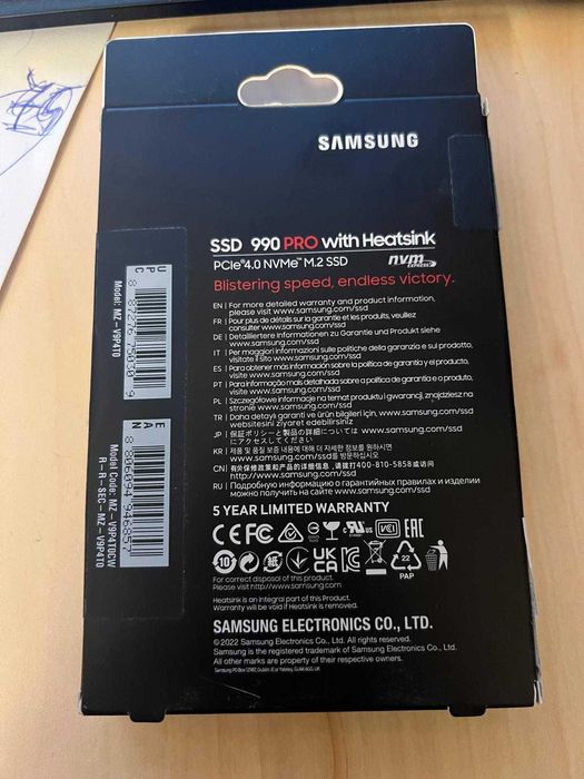 SSD Samsung, 990 PRO 4TB M.2  PCIe 4.0 NVMe , Heatsink