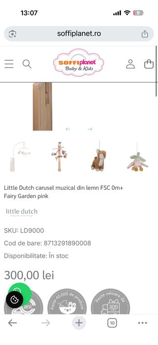 Little Dutch carusel muzical din lemn