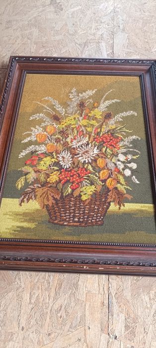 Goblenuri Vechi dimen MARI lucrate manual Rame lemn masiv Deosebite