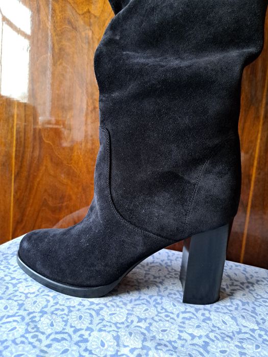 Сапоги замшевые модельные