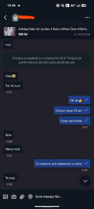 Adidași Nike Air Jordan 4 Retro White Oreo Mărimea 42, sosete Nike gratis