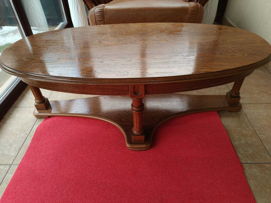 Masuta ovala , lemn natur,  lacuita