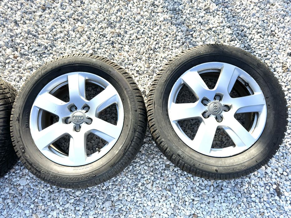 Оригинални 17 джанти от Audi 5x112 Et25, 7J с гуми 235/55 Dunlop