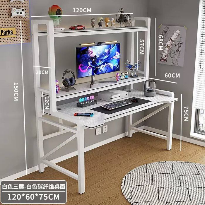 Игровой стол компьютерный с полками и RGB подсветкой 140×60

• Простор