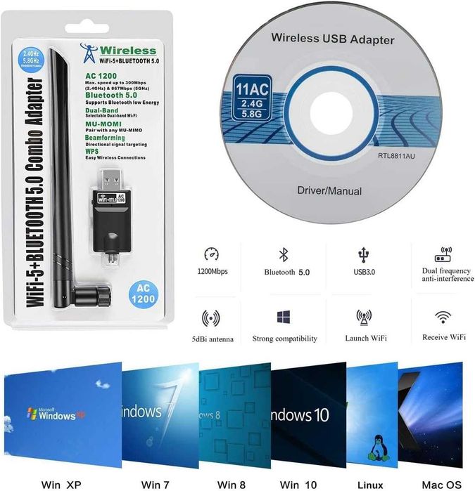 WiFi Dongle 1300Mbps