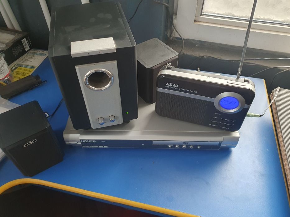 Sistem Cjc + dvd Hoher+radio Akai cu stick