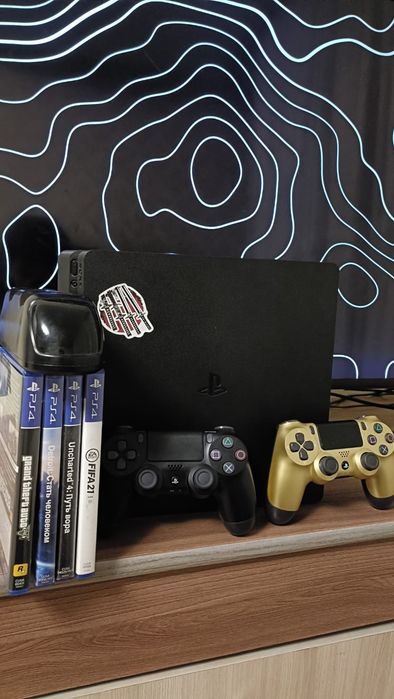 Ps4 slim 1 tb 4 диска каробка